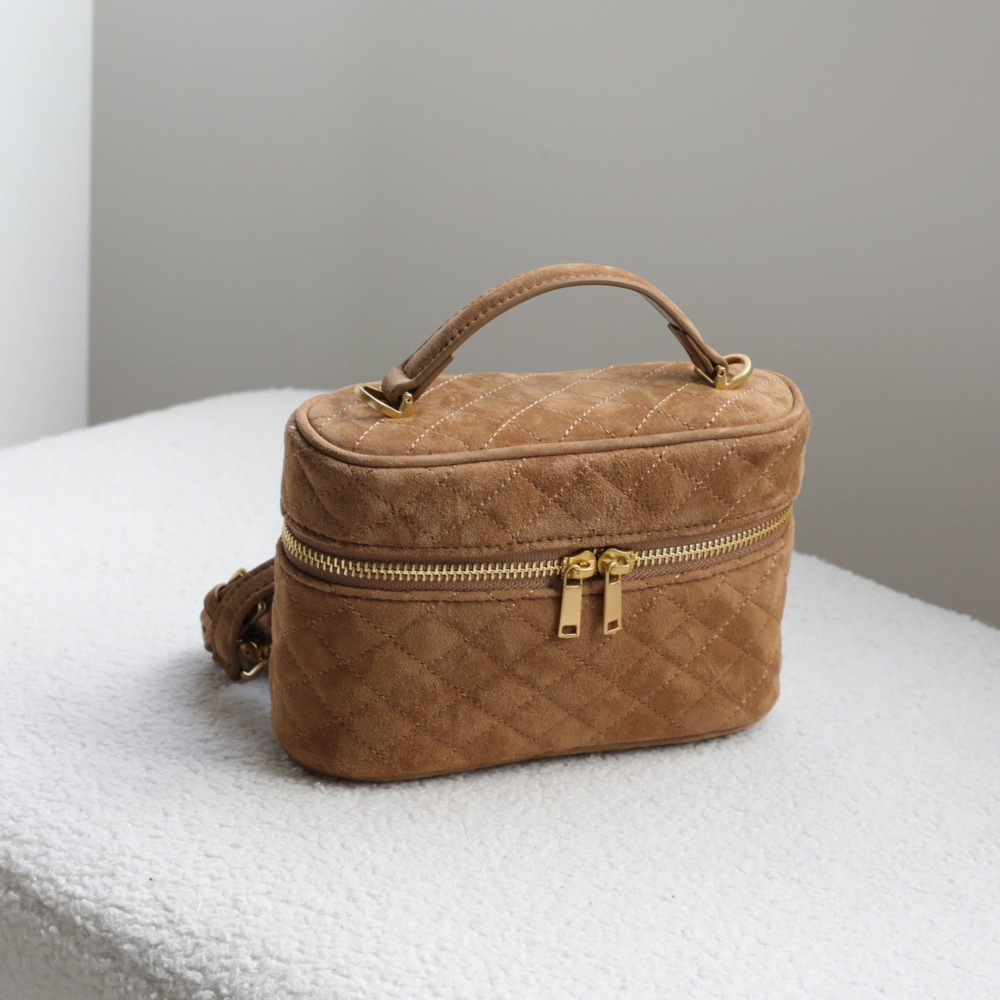 Rhombic Cowhide Box Mobile Horsehair High-grade Single Goat Skin Small Square Bag