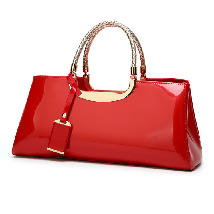 Women's Gloss Lamination Patent Leather Portable Wedding Bridal Women's Handbag