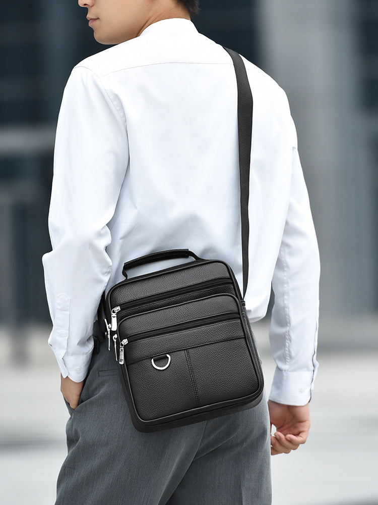 Men's High-grade First Layer Cowhide Leather Business Men's Shoulder Bag
