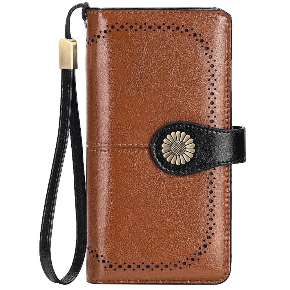 Women's Long Zipper Pu Leather Lady's Handbags