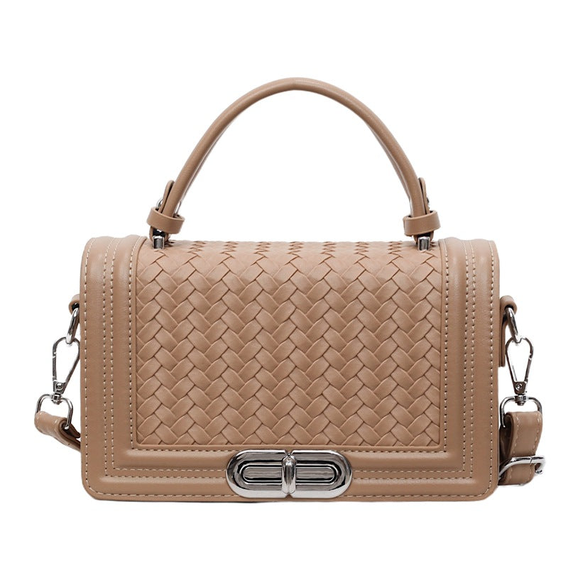 Women's Style Chain Fashion Woven Versatile Contrast Small Square Bag