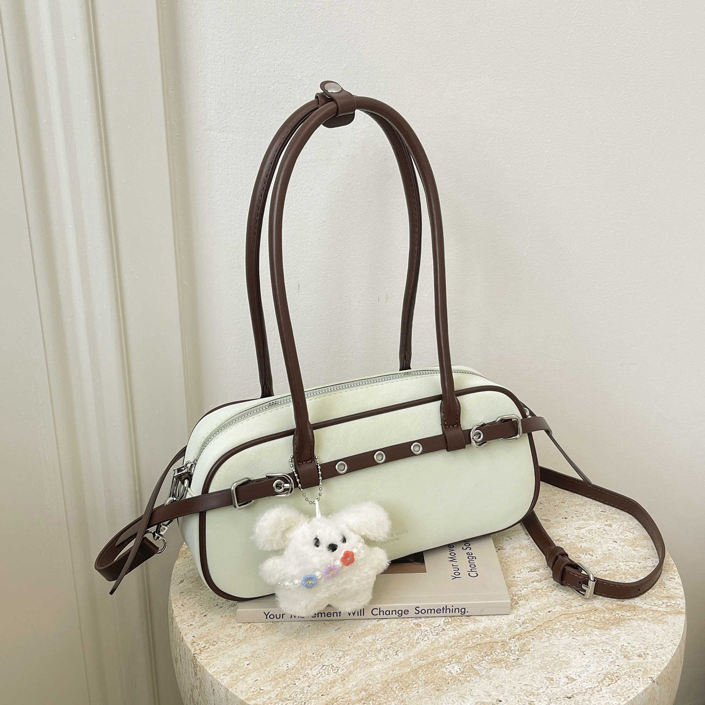 Fashion Simple Baguette Trend Fresh Bow Underarm Bags