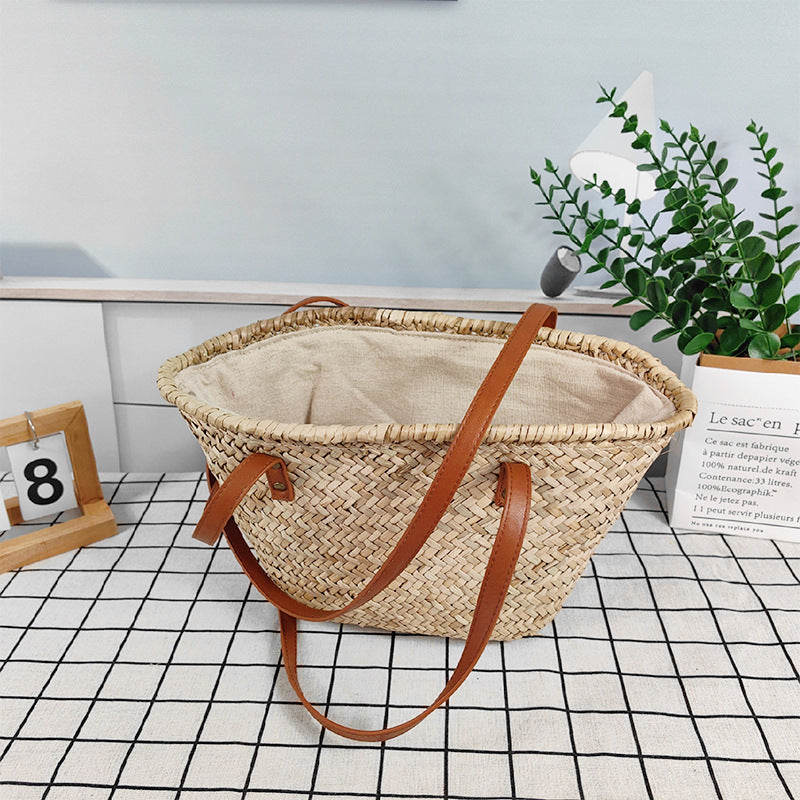 Women's Straw Style Hand-woven Seaside Vacation Beach Large Handbags