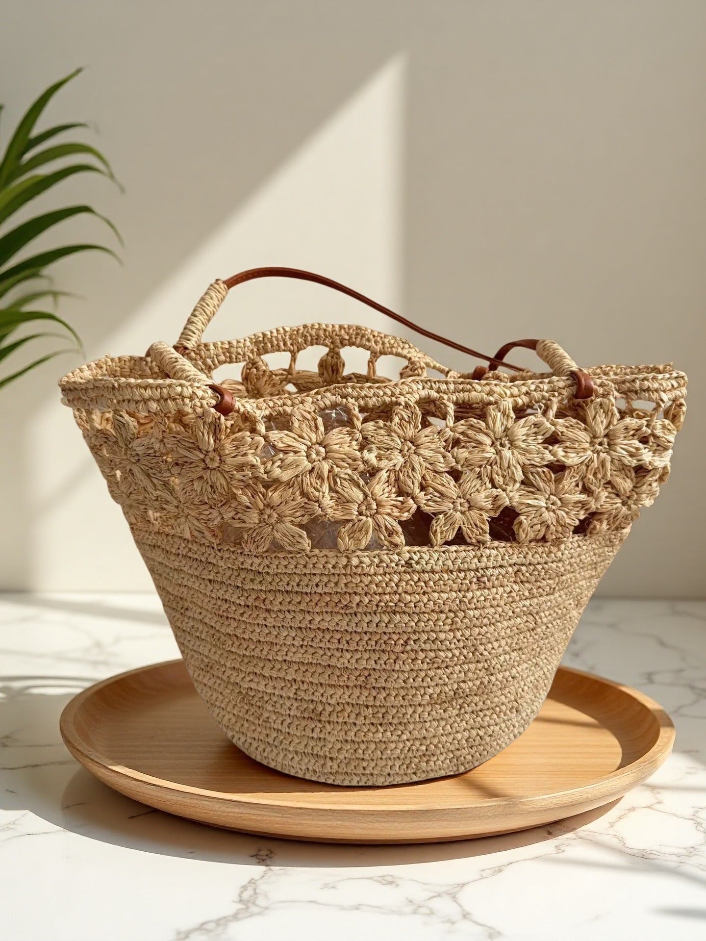 Women's Raffia Beach Woven Holiday Flowers Retro Shoulder Bags