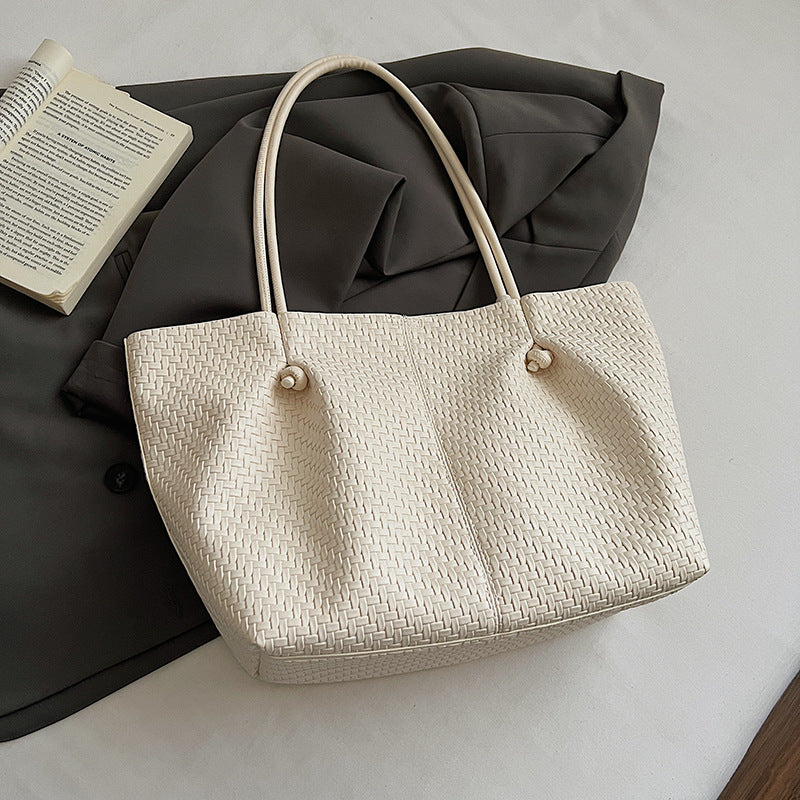 Women's Korean Style Retro Large Capacity Underarm Western Woven Women's Shoulder Bag