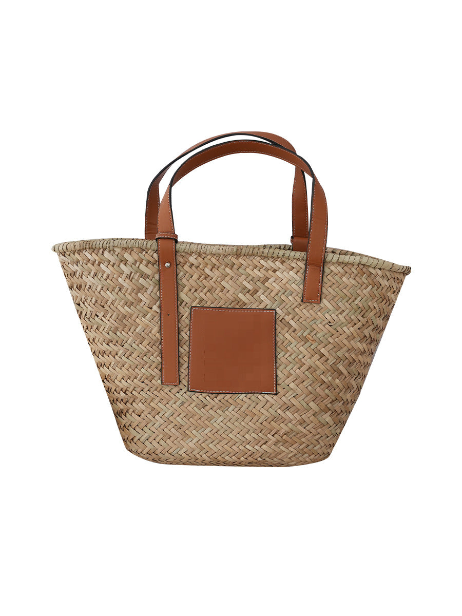 Vegetable Basket Large Capacity Seaside Leisure Vacation French Women's Shoulder Bag