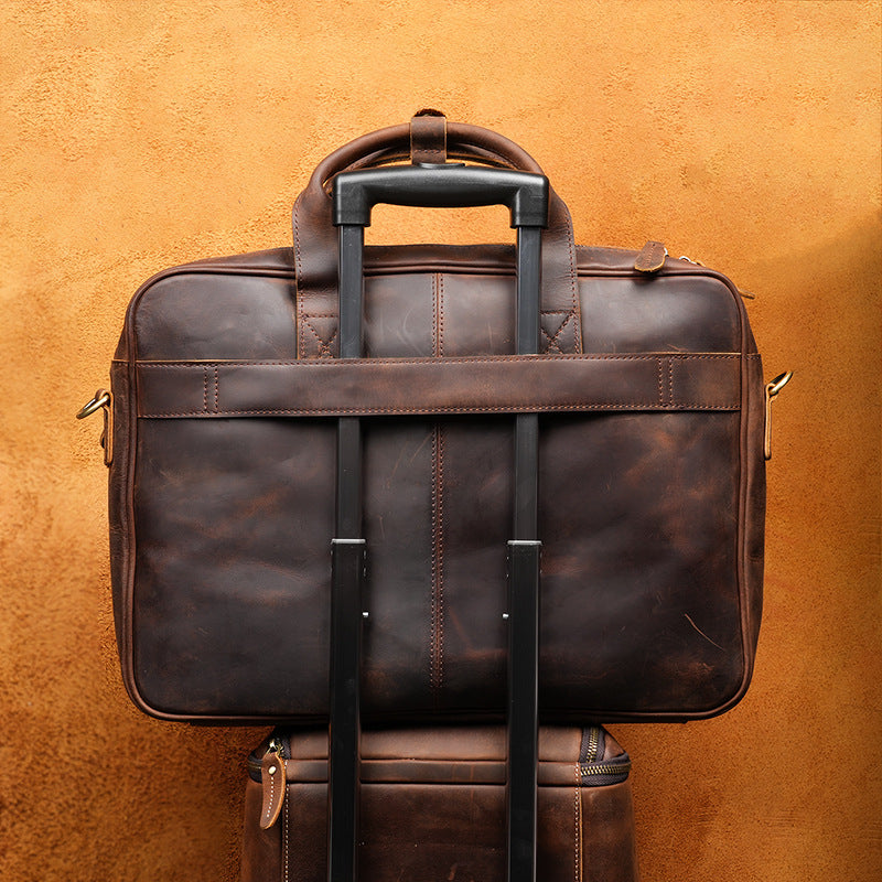 Men's Business Computer Large Capacity Practical Genuine Leather High Men's Tote