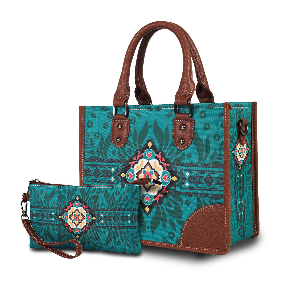 Women's Multifunctional Zipper Bohemian Style Strap Adjustable Large Capacity Tote Bag