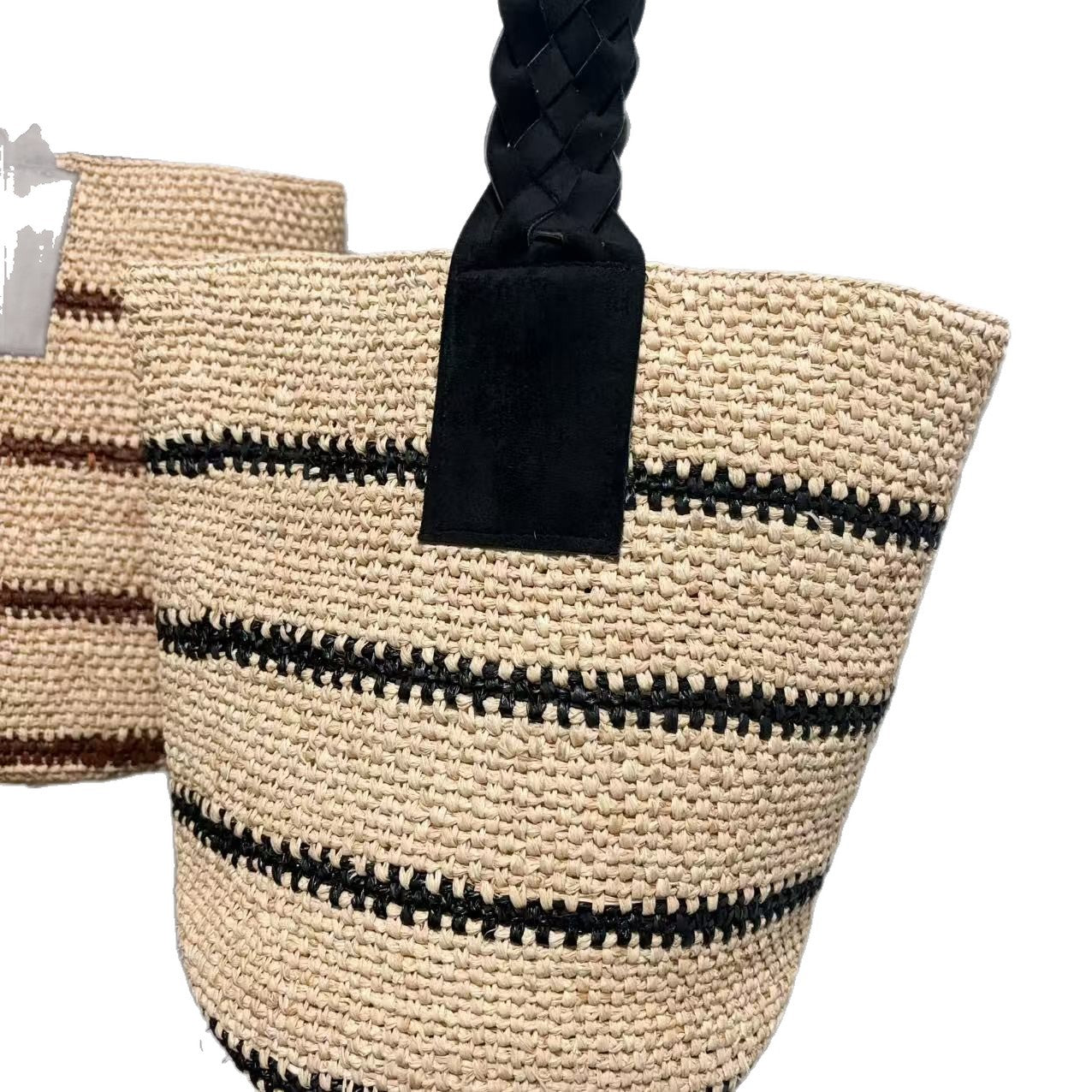 Women's Crocheting Raffia Striped Summer Seaside Holiday Women's Handbag
