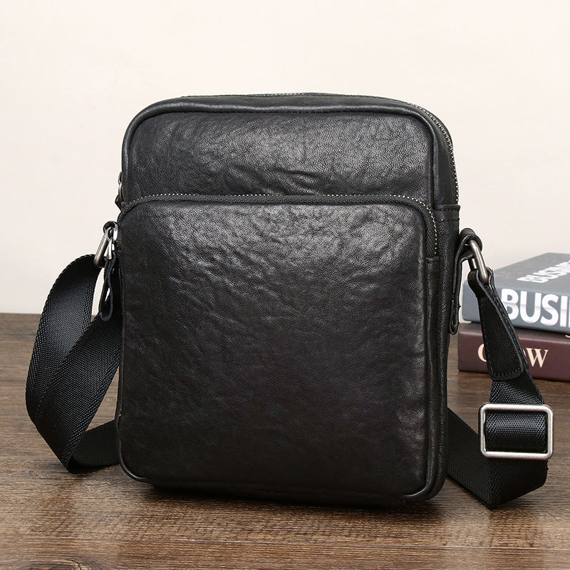 Men's Leather Commuter Sheepskin Simple Boys Summer Bags