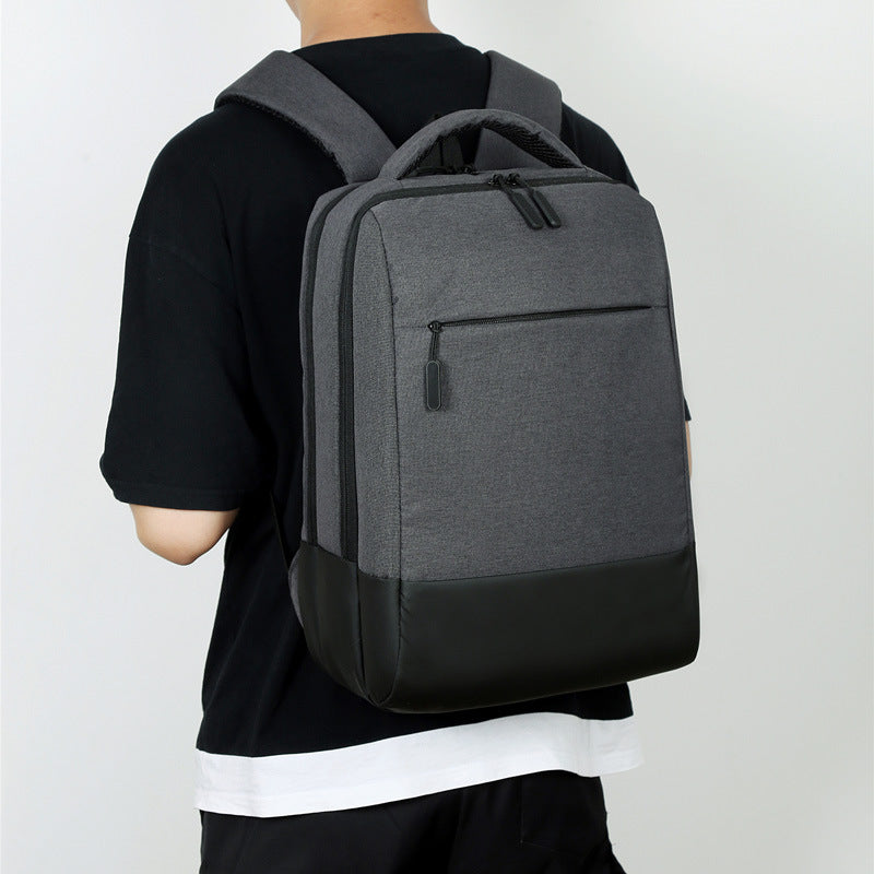 Men's Gift Solid Color Large Capacity Business Backpack