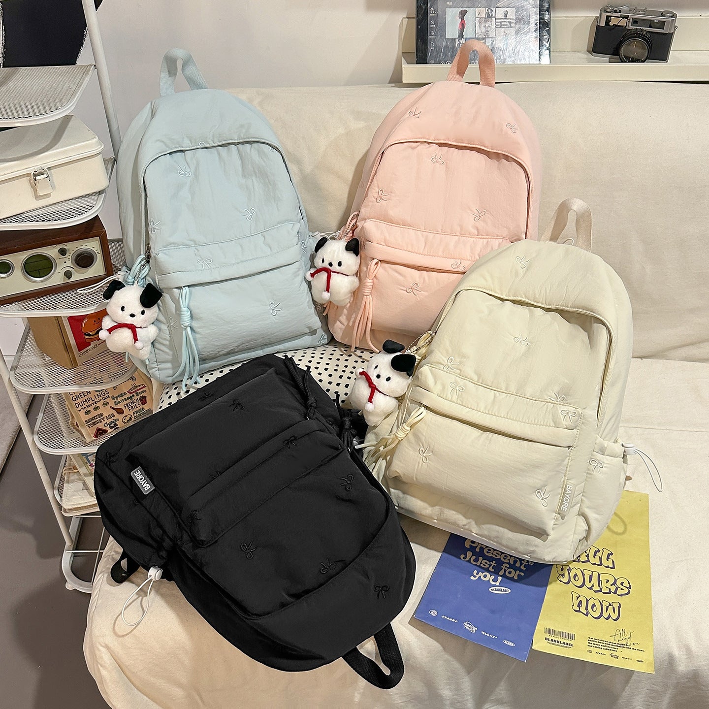 Bow Style Korean Simple Junior High College Student Schoolbag