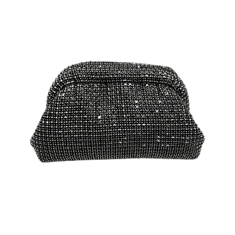 Women's Shiny Rhinestone Clutch Designer Chain Clip Dinner Bag