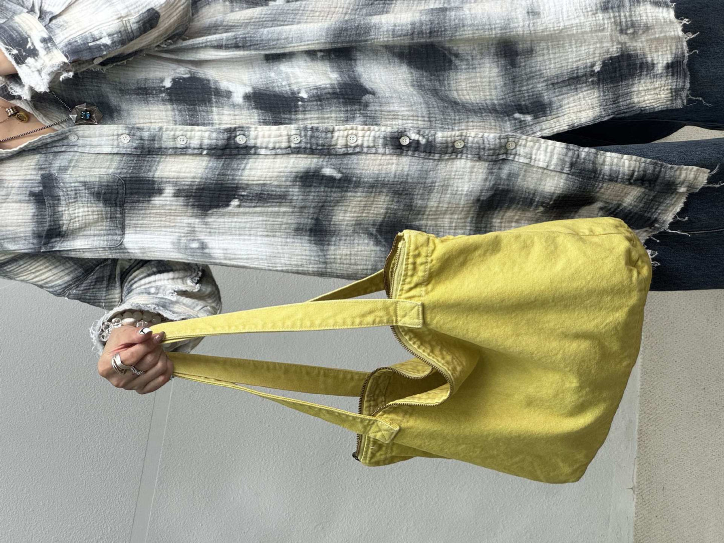 Washed Canvas Commuter Shopping Denim For Bags
