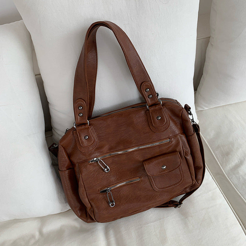 Motorcycle Retro Business Traveling Large Capacity Women's Shoulder Bag