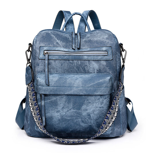 Women's Global Soft Leather Versatile Large Capacity Leisure Backpack