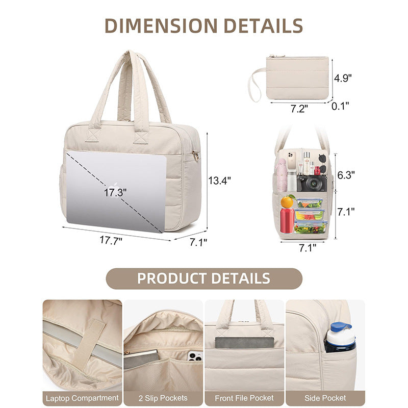 Lunch With Insulated Compartment Fluffy Quilted Bags