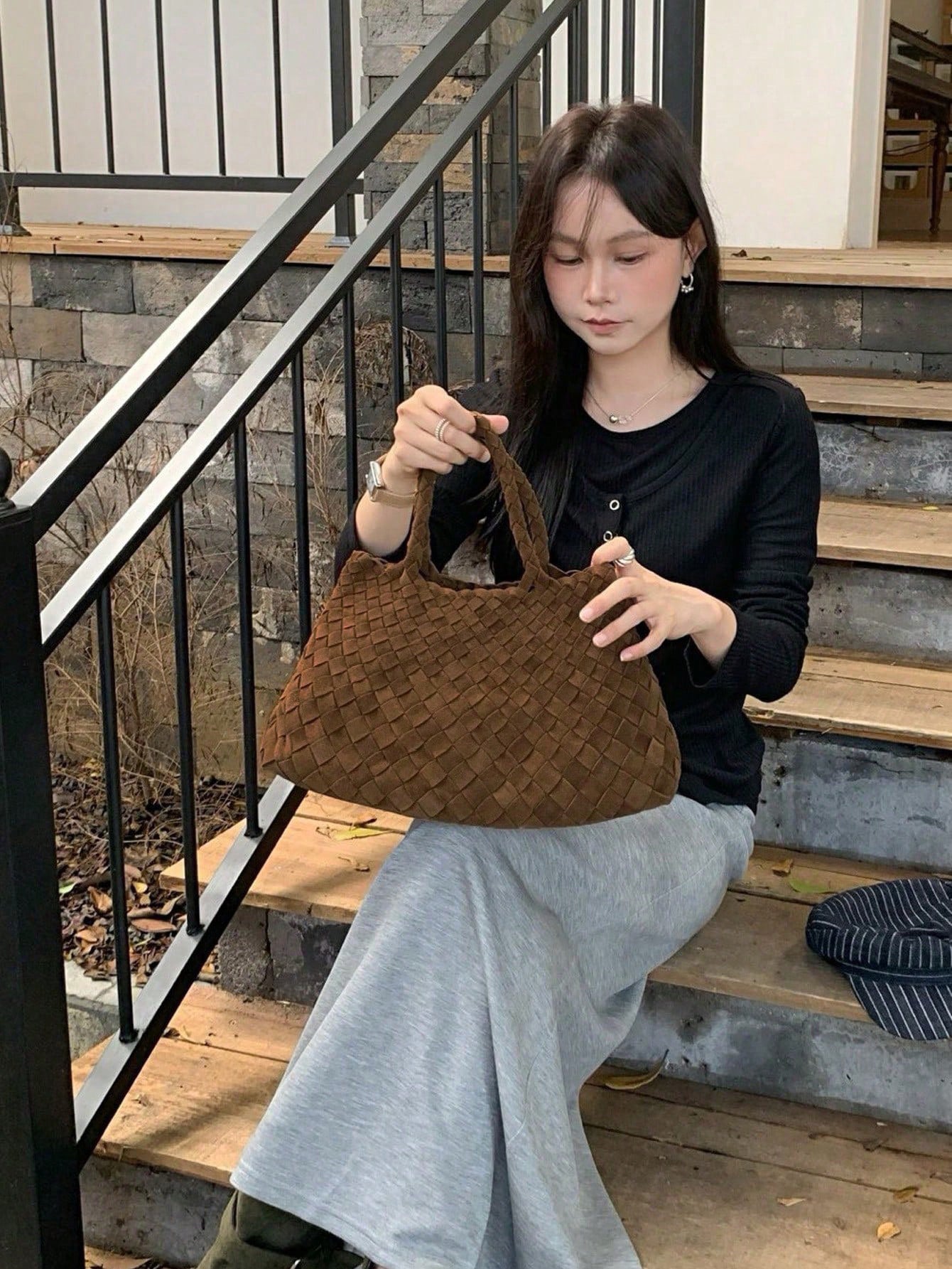 Trendy Design Light Luxury Simplicity Woven Vegetable Women's Handbag