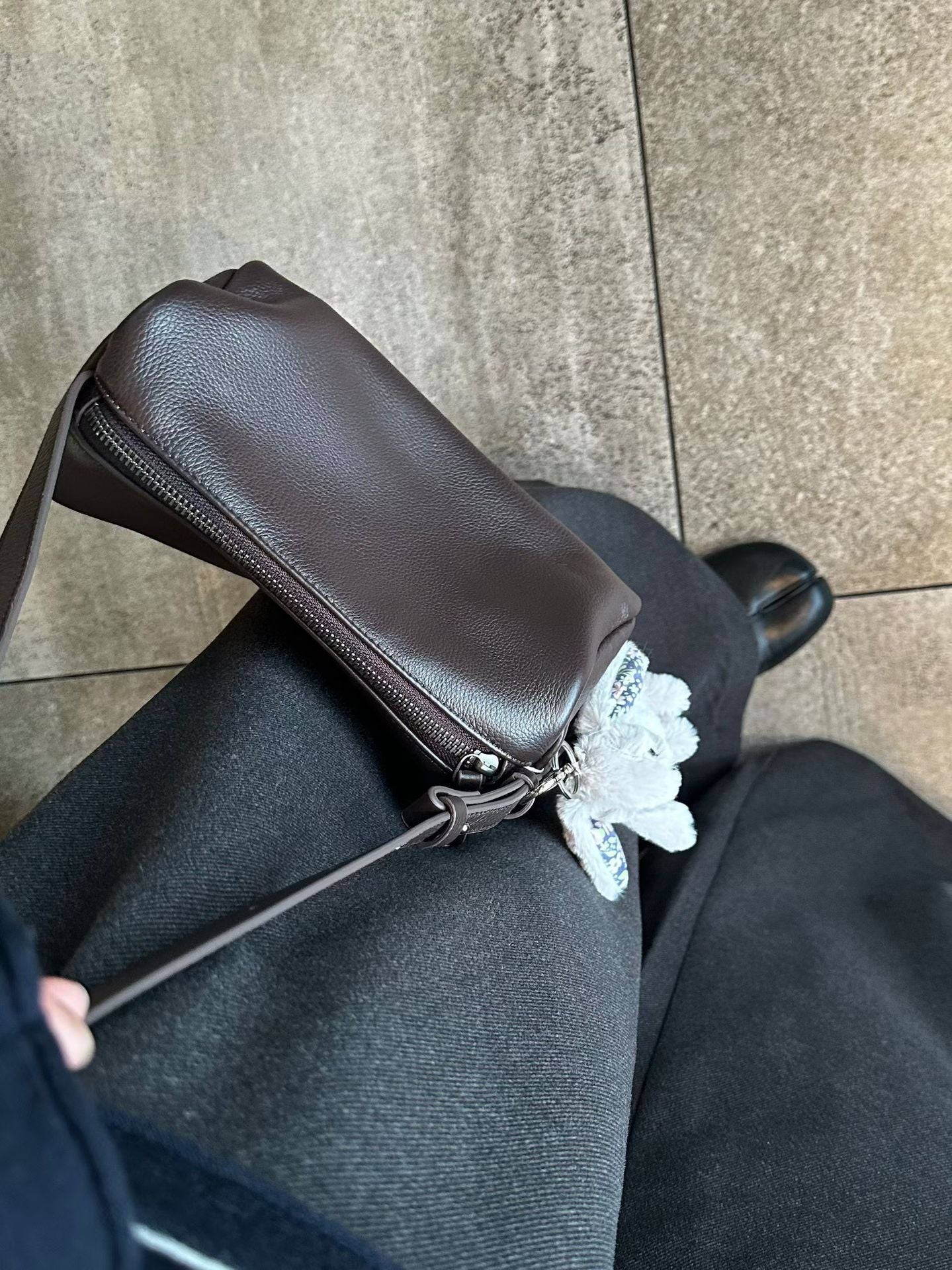 Soft Box Underarm Fashionable High-grade Fashion First Layer Cowhide Bags