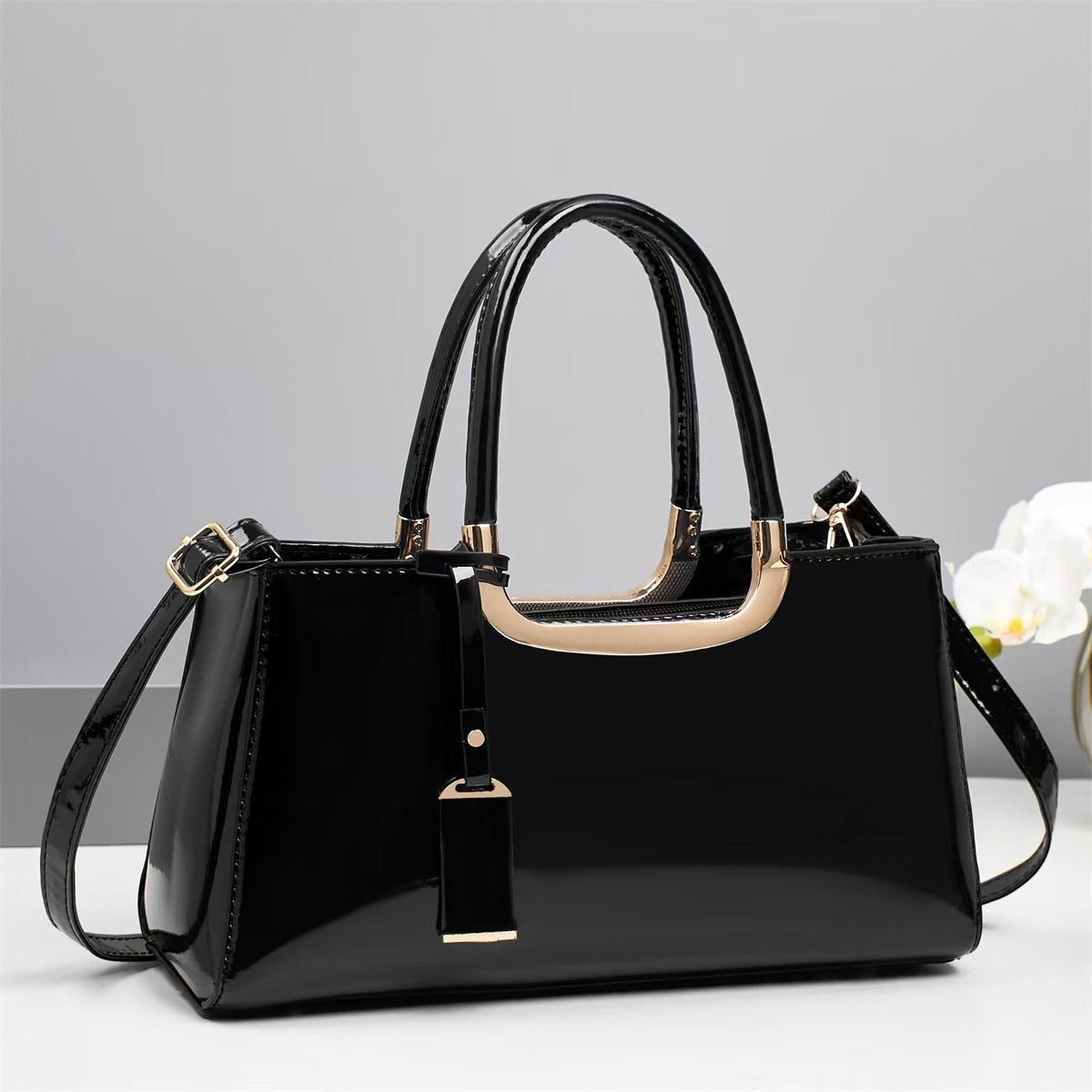 Women's Mirror High-grade Bright Leather Large Capacity Women's Handbag