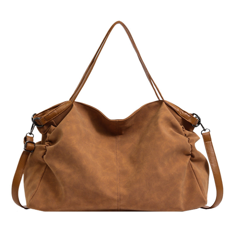Women's Large Capacity Totes Commuting Fashion Simple Pleated Niche Shoulder Bags