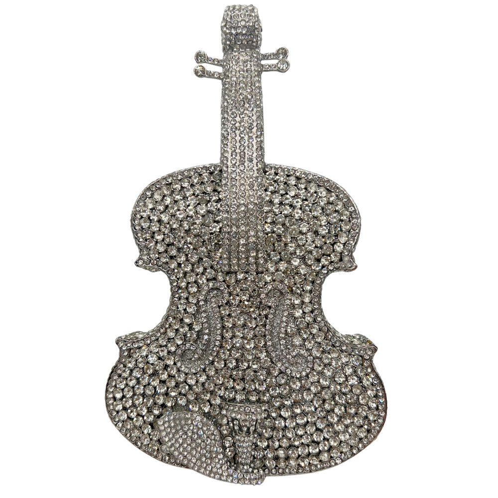 Slouchy Violin Diamond Banquet Rhinestone Clutch Evening Bags