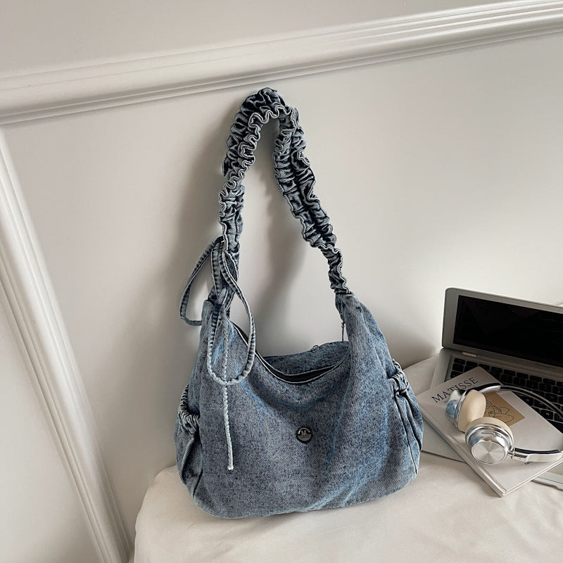 Women's Style Fashionable Textured Niche Denim Idle Bags