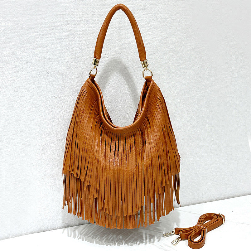 Women's Trendy Simple Big Fashion Tassel Large Capacity Women's Messenger Bag