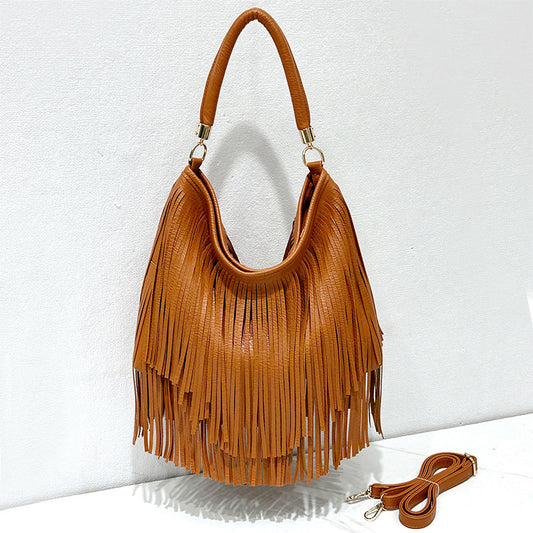 Women's Trendy Simple Big Fashion Tassel Large Capacity Women's Messenger Bag