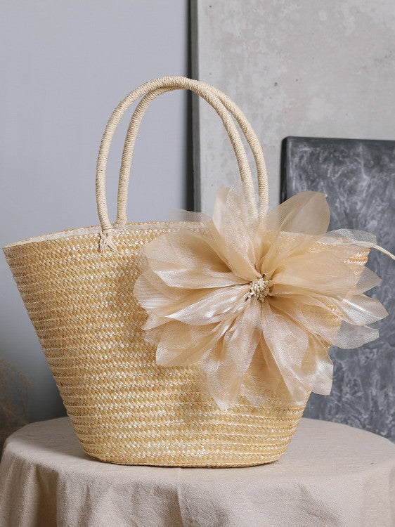 Women's Simple Straw Pastoral Style Beach Vacation Women's Handbag