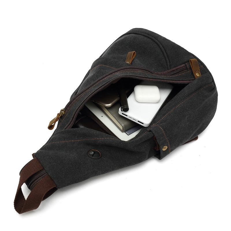 Men's Canvas Leisure Close-fitting Trendy Carrying Men's Chest Bag