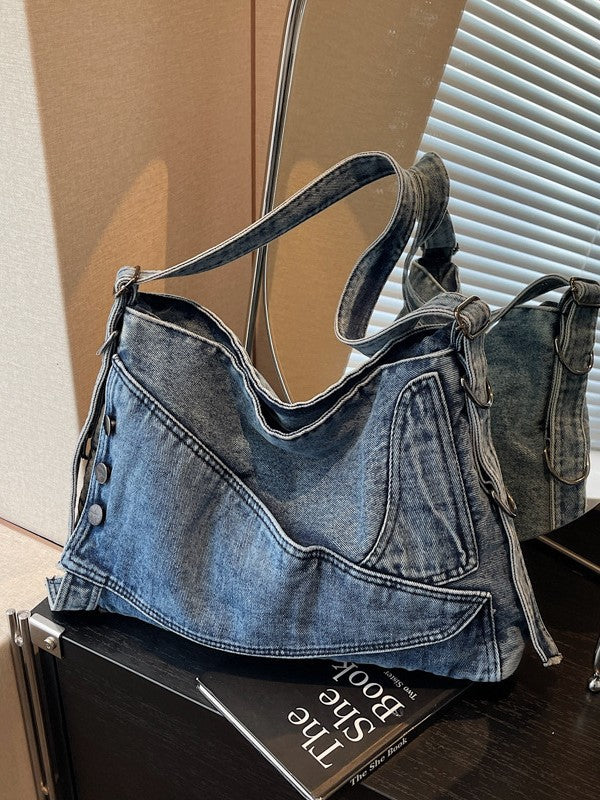 Women's Retro Denim Large Capacity Commuter Women's Messenger Bag