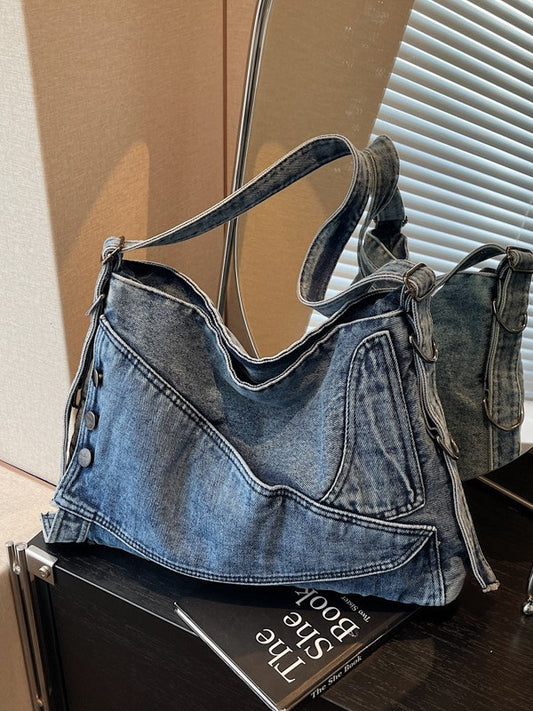 Women's Retro Denim Large Capacity Commuter Women's Messenger Bag