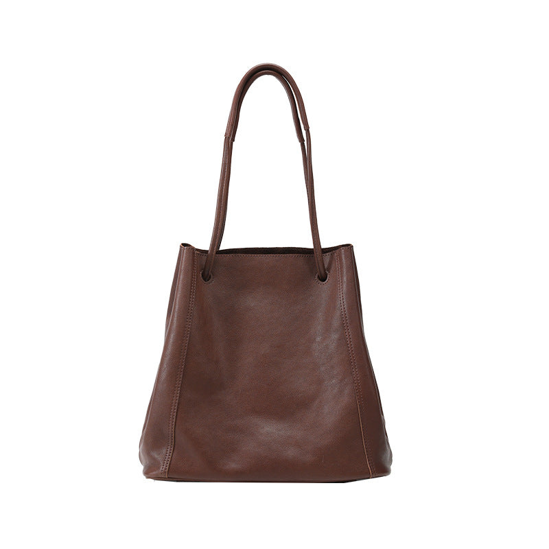 Commuter Large Capacity Genuine Leather Vegetable Women's Shoulder Bag