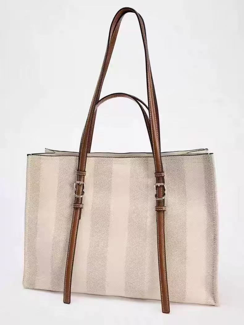Women's Spanish Thread Decoration Large Capacity Shopping Tote Bags