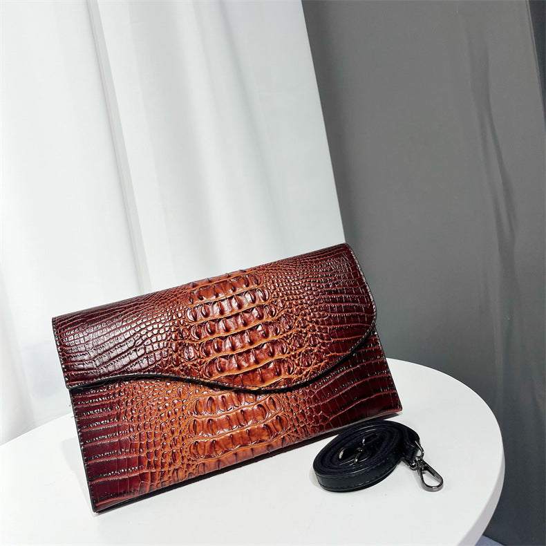 Women's Textured National Style Change Crocodile Pattern Women's Clutch