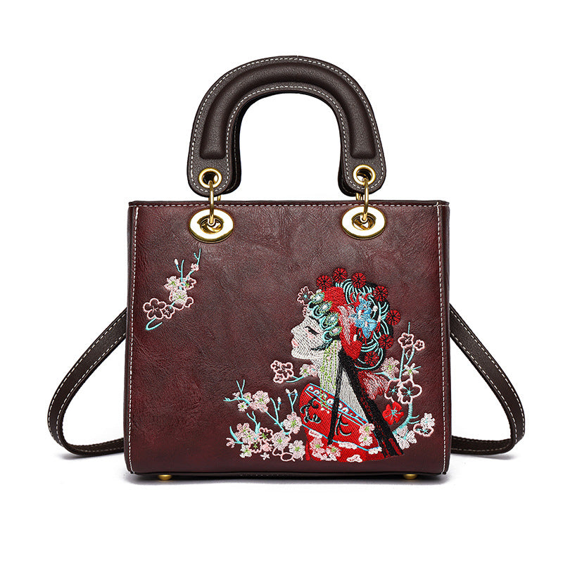 Women's Style Texture Dan Embroidered Leisure Commute Large Tote Bags