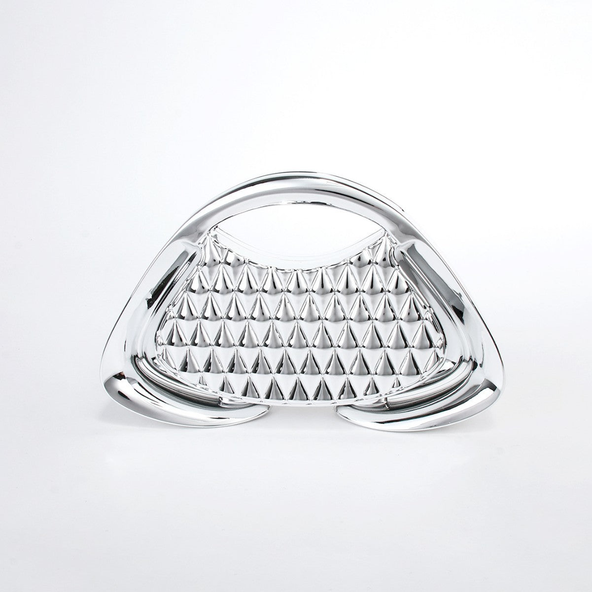 Women's Hard Shell Metal Sense Grid Trapezoid Party Gathering Bags