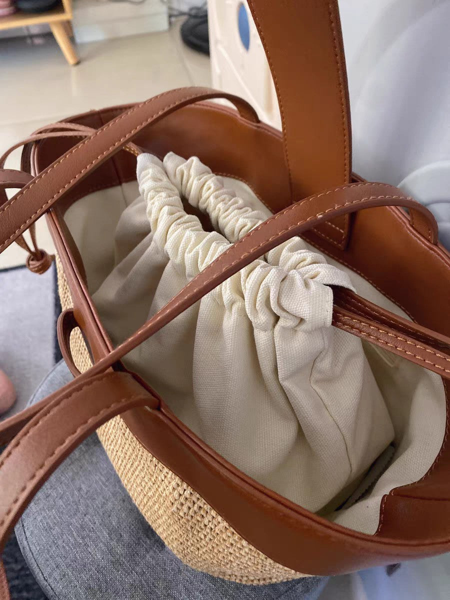 Women's Straw Large Capacity Combination Beach Woven Women's Shoulder Bag
