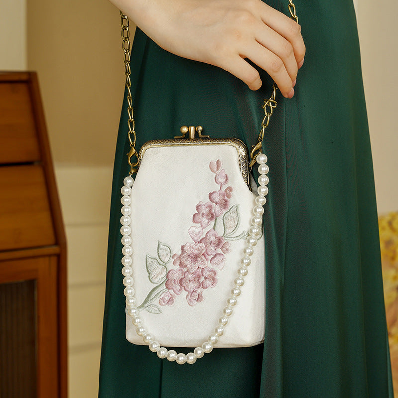 Embroidered Tang Series Chinese Style Cheongsam Hand Lotus Handbags