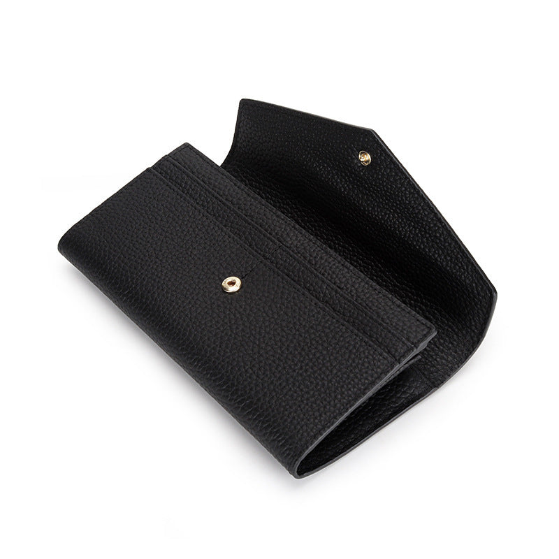 Women's Full Cowhide Long Large Capacity Genuine Ladies Wallet