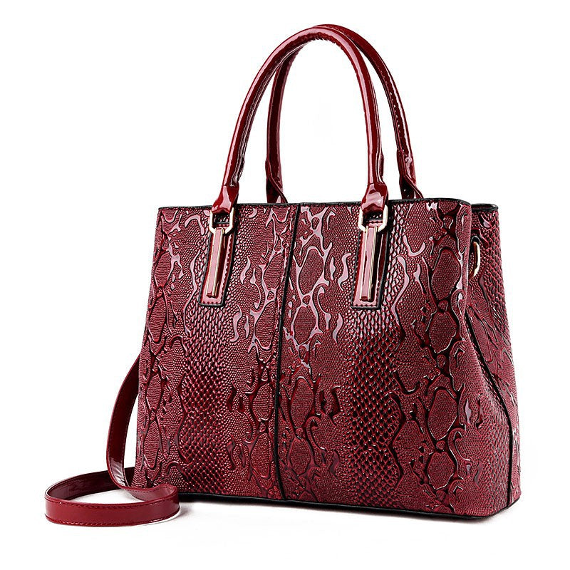 Women's Trendy Fashion Minimalist Mom Patent Leather Handbags