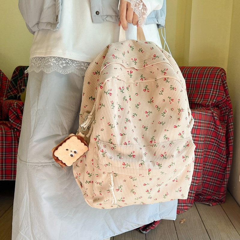 Female Style Fresh Literature Art Flower College Student Schoolbag
