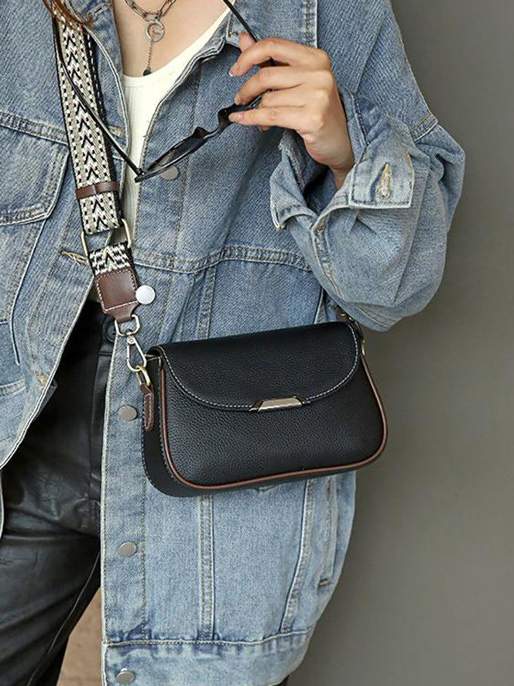 Women's Soft Leather Fashion Large Capacity Small Square Bag