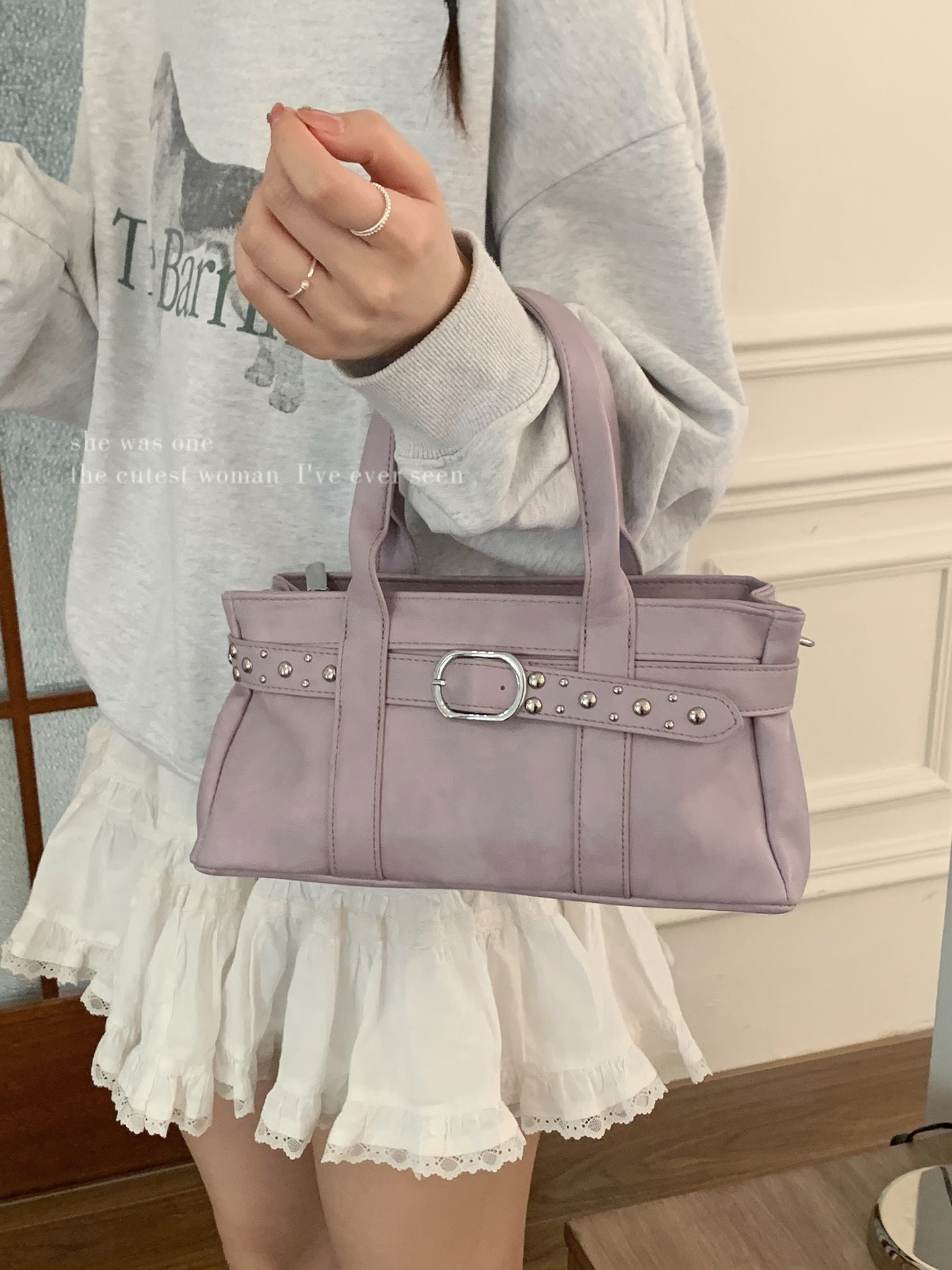 Women's Korean Spring Carrying Simple Commuter Small Square Bags