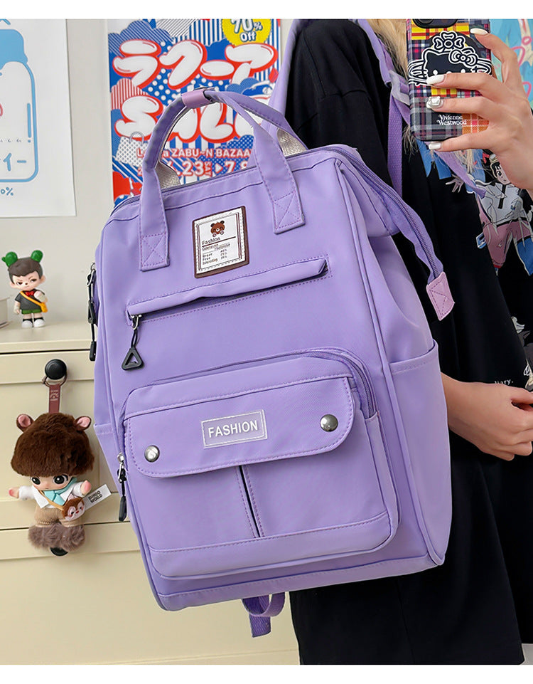 Style Female Junior High Good-looking Simple College Student Schoolbag