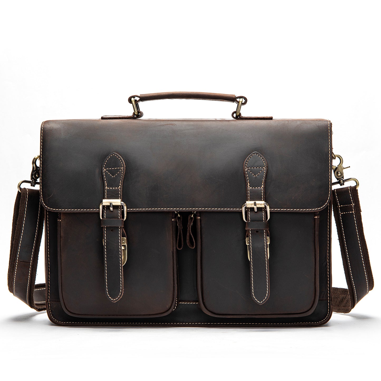 Men's Leather Fashion Crazy Horse First Layer Cowhide Men's Shoulder Bag
