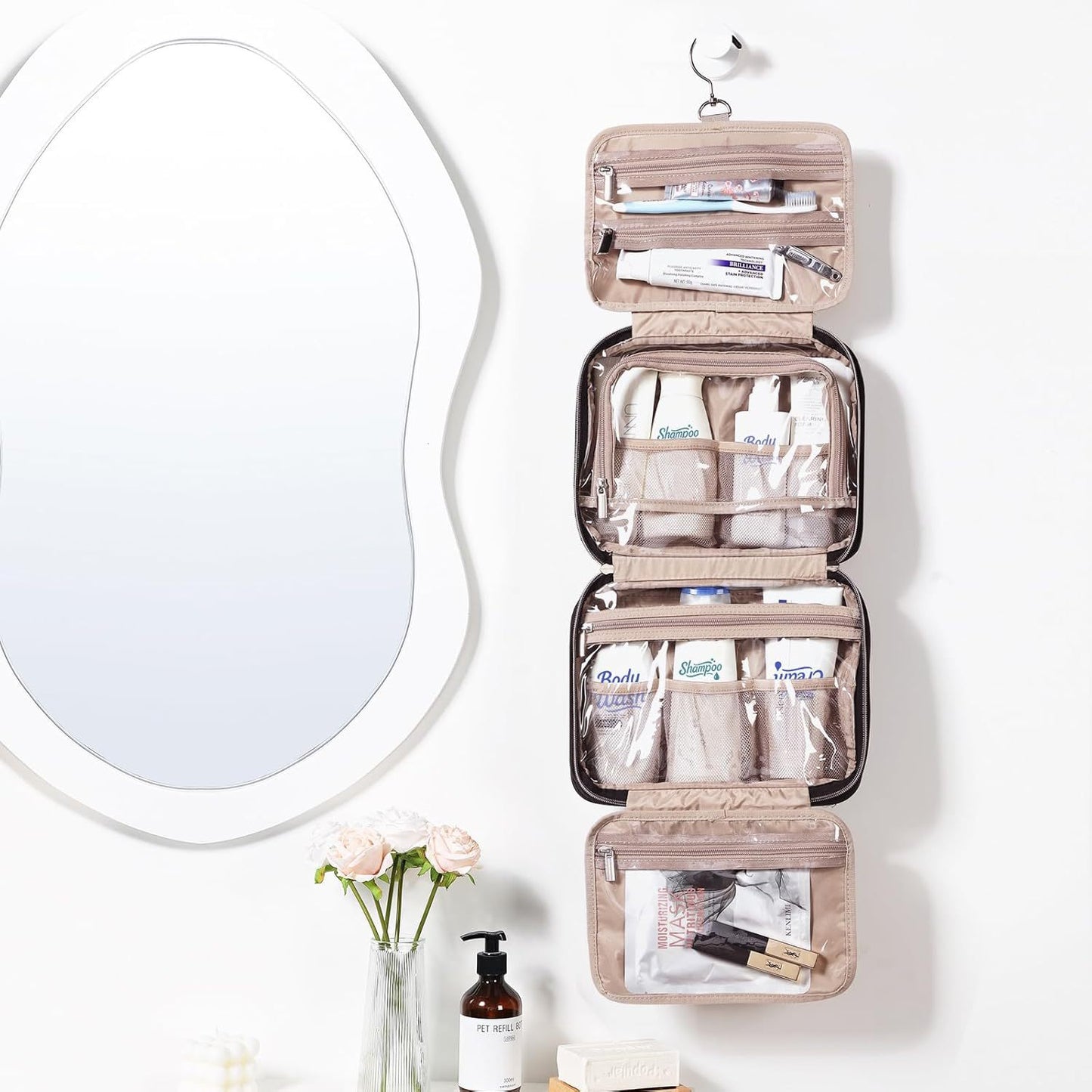 Partition Large Capacity Wash Hanging Waterproof Bags