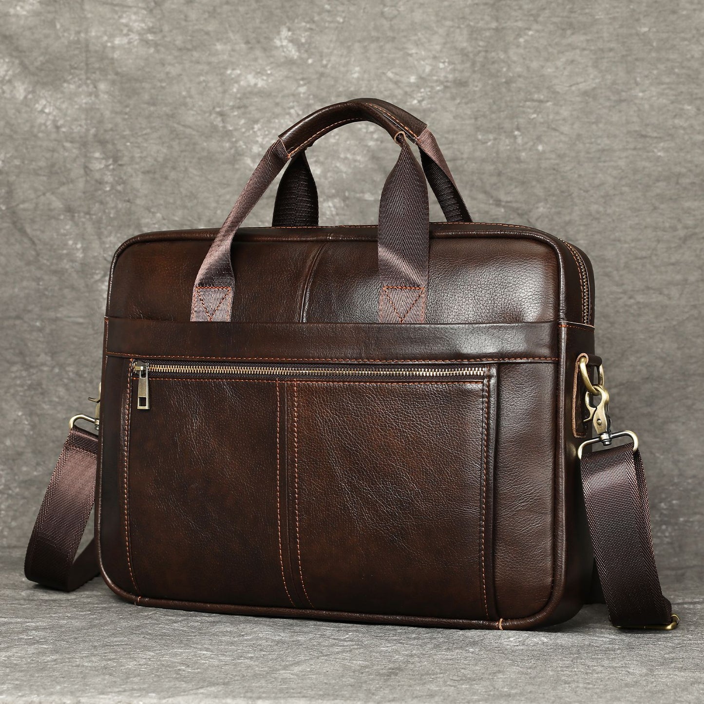 Men's Genuine Leather Business Large Capacity Computer Men's Briefcase