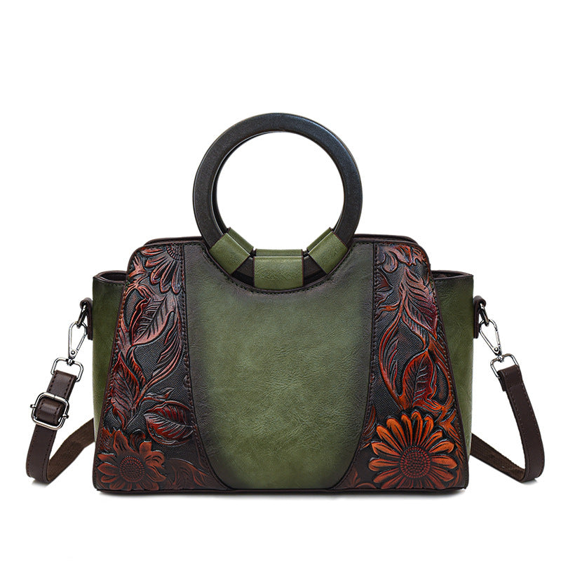 Women's Texture Printed Large Capacity Ethnic Style Bags